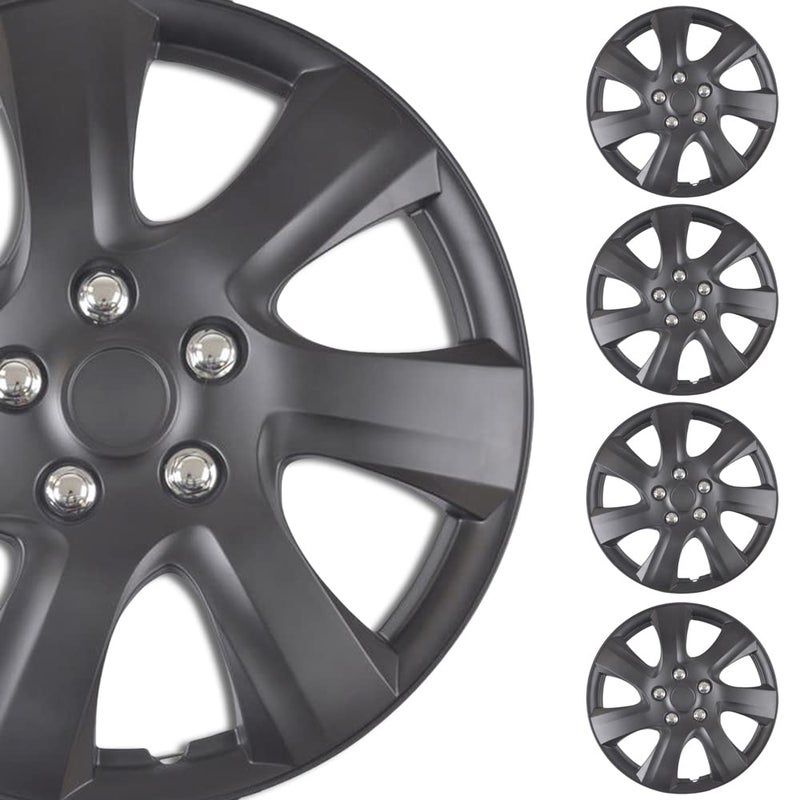 BDK Hubcaps Wheel Covers for Toyota Camry 16 Inch Hubcaps Set of 4, Snap-on Direct OEM Replacement for Toyota Corolla Hubcaps 16 Inch Wheel Covers Impact-Resistant High Durability (Full Set of 4) - Image 1